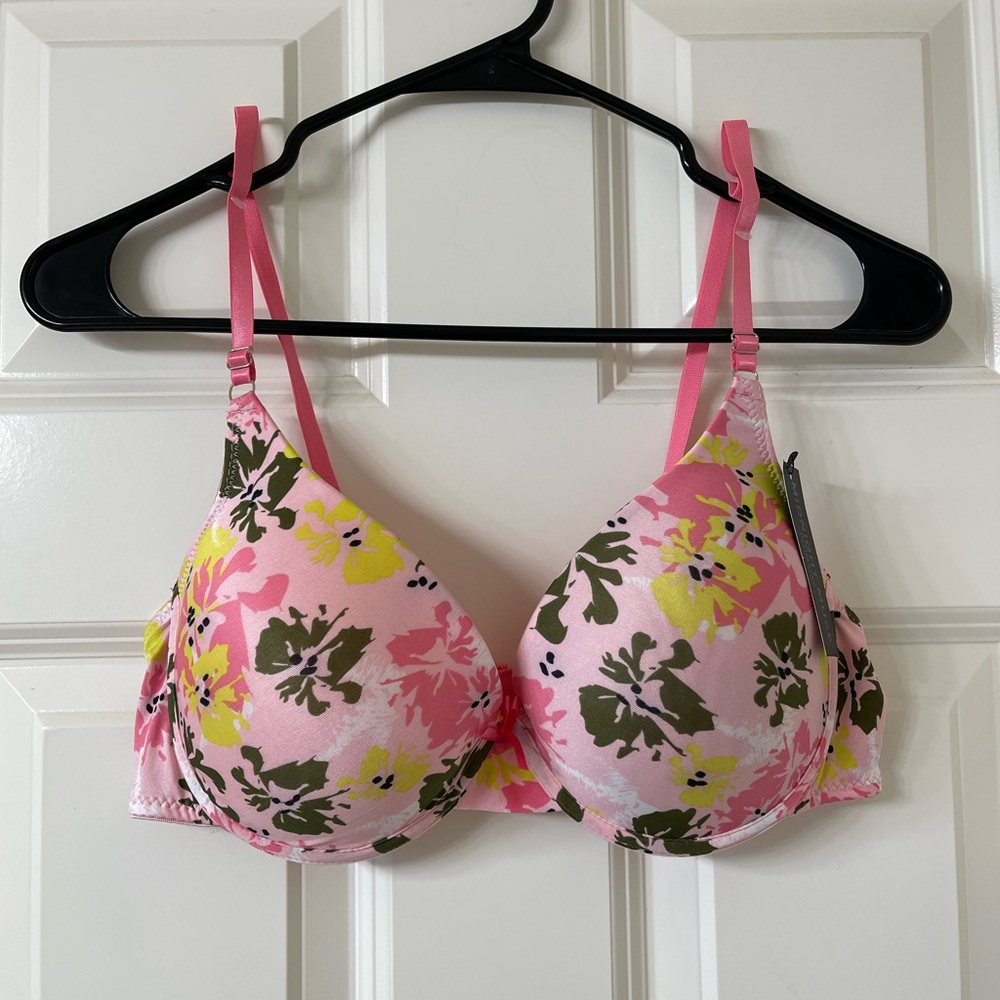 Midnight Muse Intimates - 38C Neon Pink Floral Bra - NWT!
